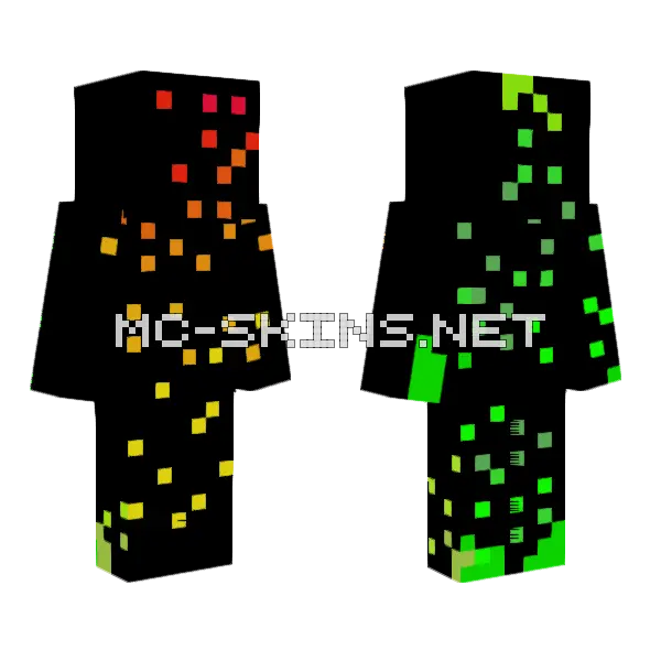 Fading Dots Minecraft skin, front and back