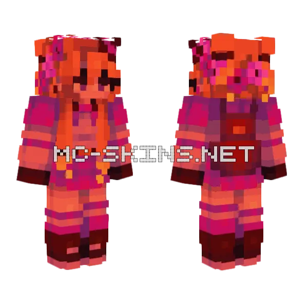 Faelynn Flower Crown Minecraft skin, front and back