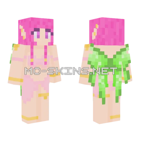 Fairy Warrior Pink Minecraft skin, front and back