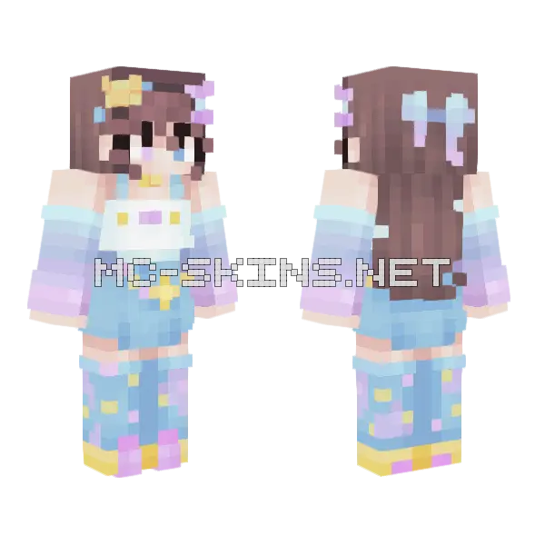 Fairytales Glitch Girl Minecraft skin, front and back