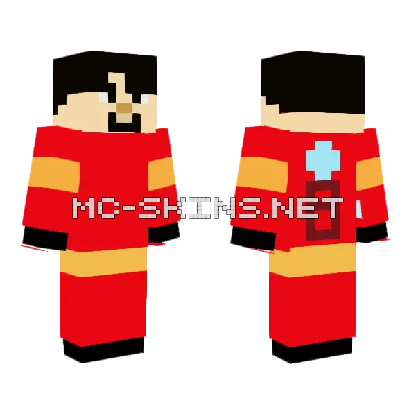 Fake Iron Man Mask Off Minecraft skin, front and back