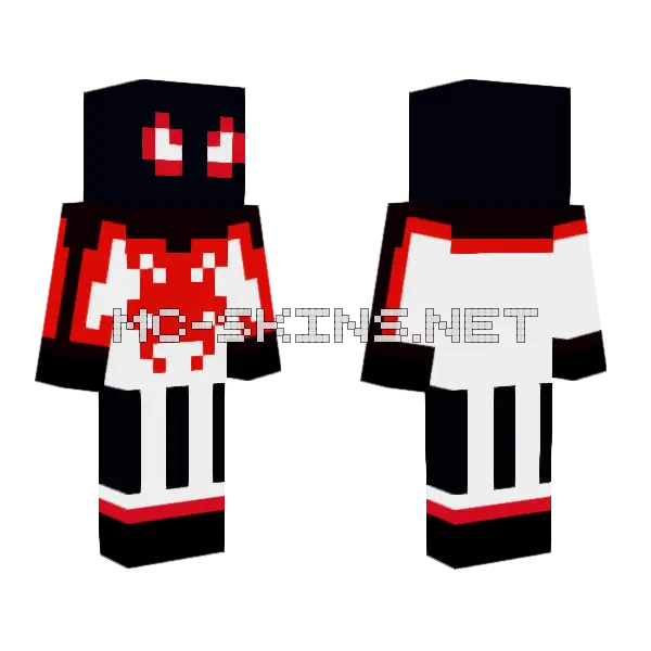 Fake Miles Morales Track Minecraft skin, front and back