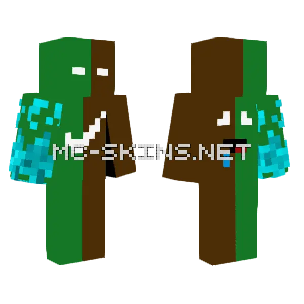 Fake Noob Minecraft skin, front and back