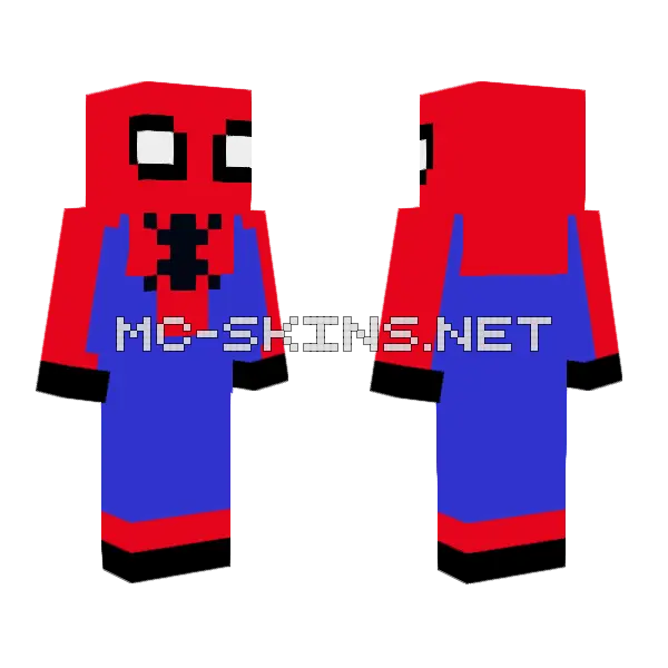 Fake Spider-Man Minecraft skin, front and back