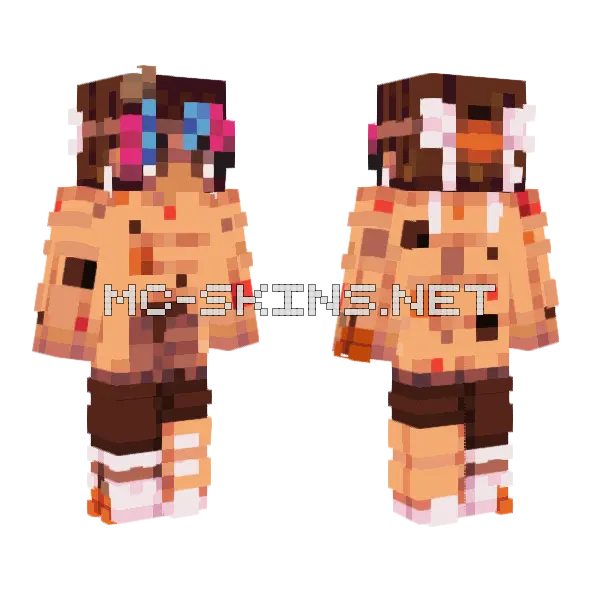 Fall Cherry Minecraft skin, front and back