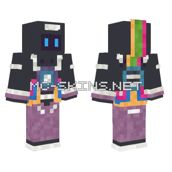 Fall Guys Bean Bot Minecraft skin, front and back
