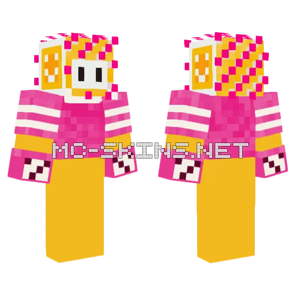 Fall Guys Big Yeetus Costume Minecraft skin, front and back