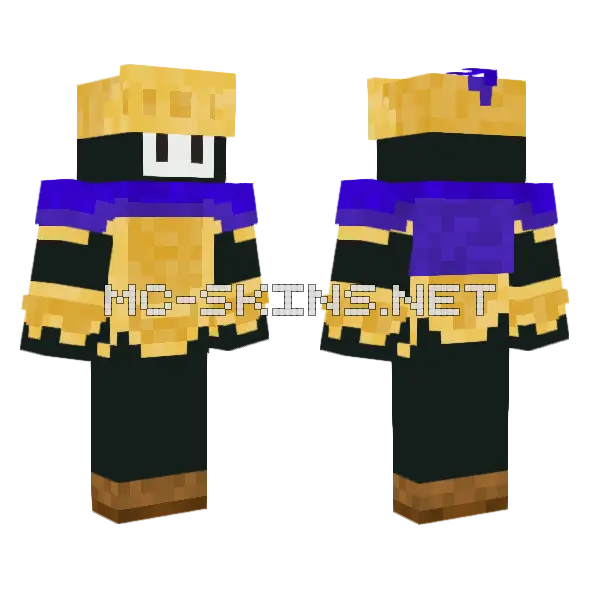 Fall Guys Golden Knight Minecraft skin, front and back