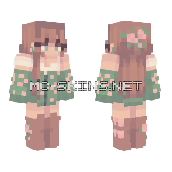 Falling Strawberries RCE Minecraft skin, front and back