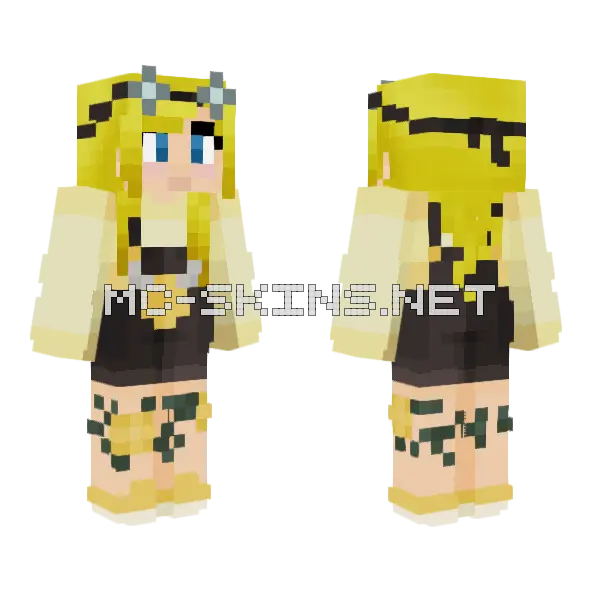Falsesymmetry Yellow Yaks Minecraft skin, front and back