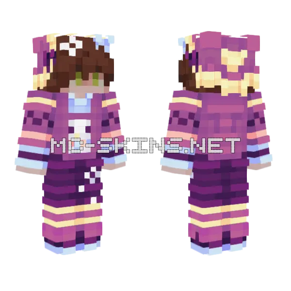 Fanboyeint Lilac Lightshows Minecraft skin, front and back