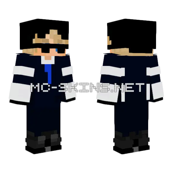 Fancy Blonde Boy Minecraft skin, front and back