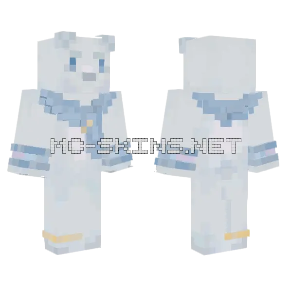 Fancy Polar Bear Minecraft skin, front and back