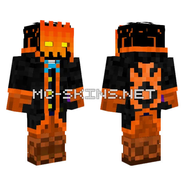 Fancy Skeleton 2 Minecraft skin, front and back