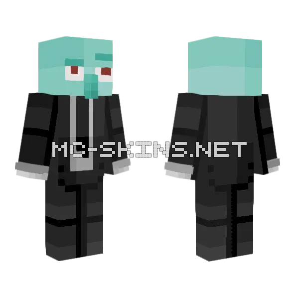 Fancy Squidward Minecraft skin, front and back