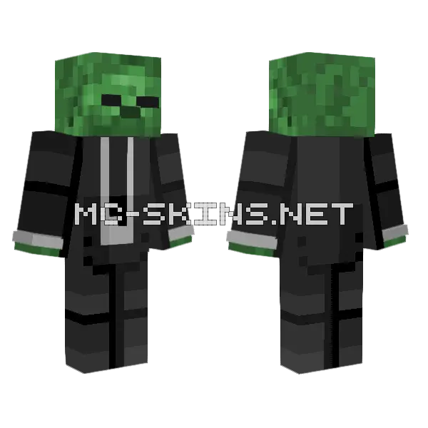 Fancy Zombie Minecraft skin, front and back