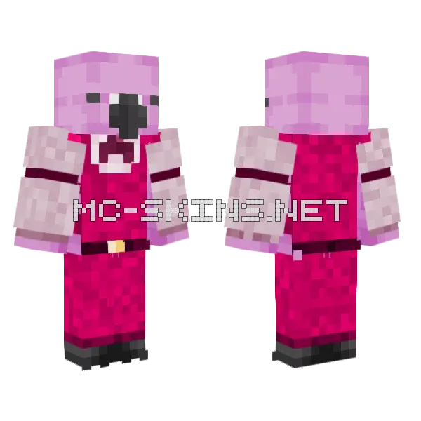 Fantastic Flamingo Wedding Minecraft skin, front and back