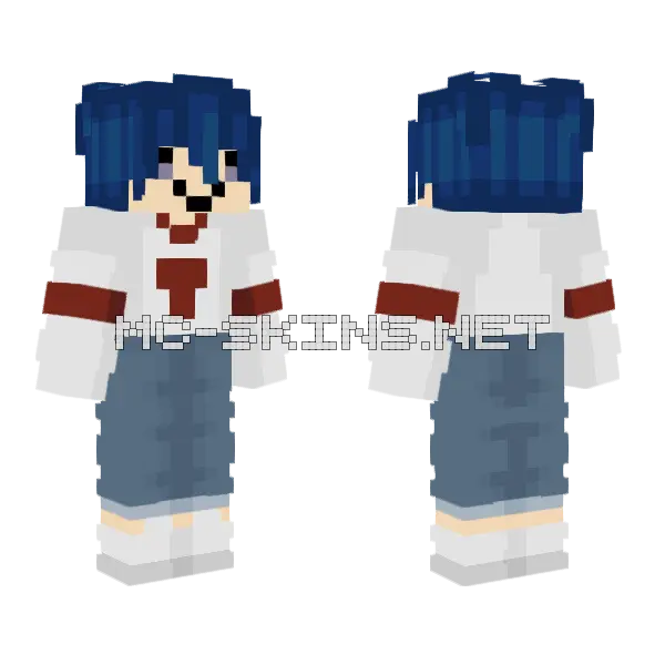 Far Away 2D Happy Minecraft skin, front and back
