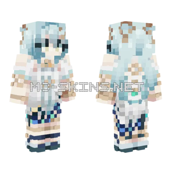 Faruzan Genshin Impact Minecraft skin, front and back