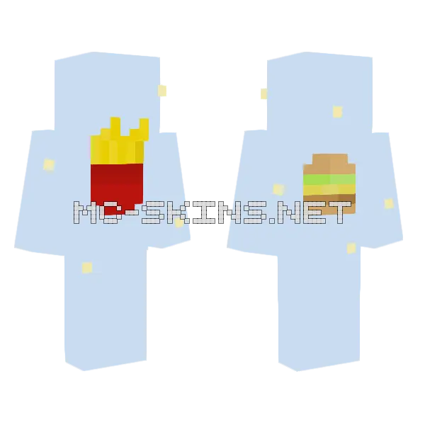 Fast Food Outfit Minecraft skin, front and back