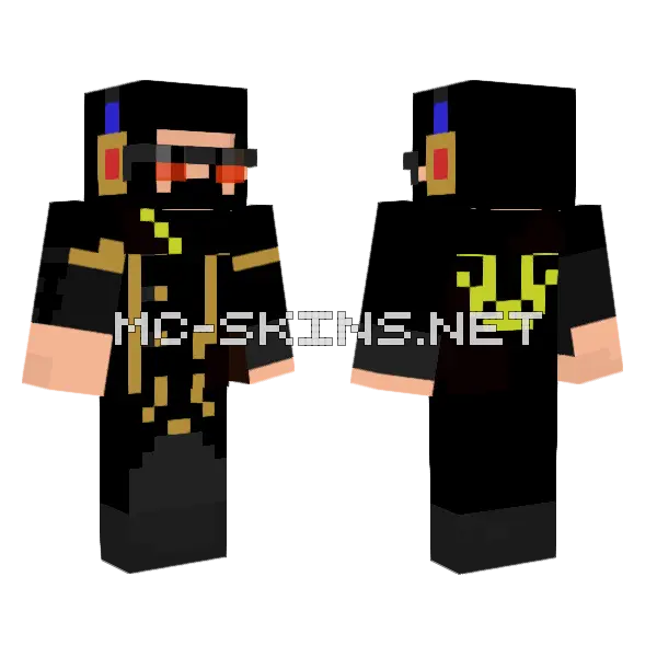 Fbreatherm1 Black Uniform Minecraft skin, front and back