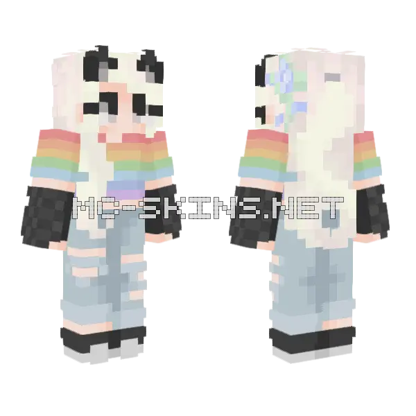 Feelin Rainbows Minecraft skin, front and back