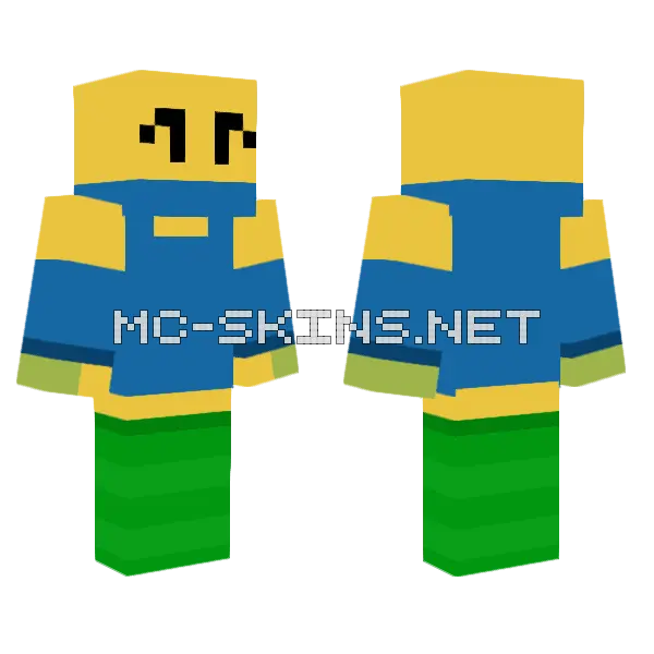 Fem Noob Minecraft skin, front and back