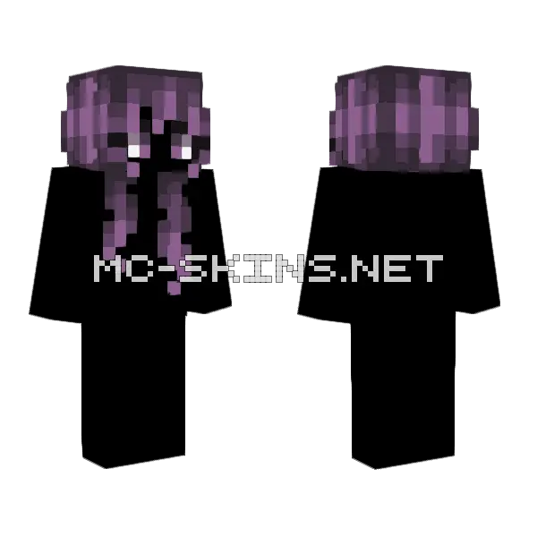 Female Abyssal Purple Minecraft skin, front and back