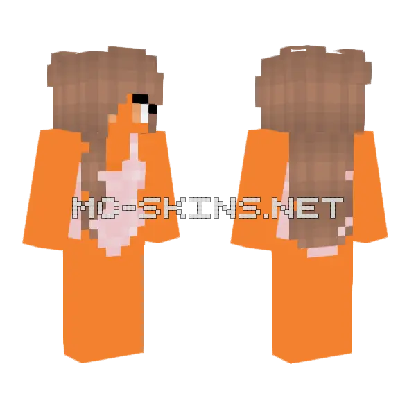 Female Beach Vibes Minecraft skin, front and back