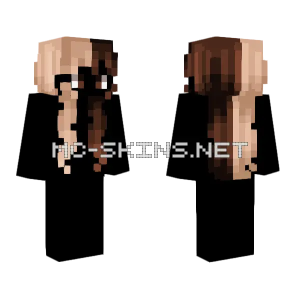 Female Blonde Dark Brown V3 Minecraft skin, front and back