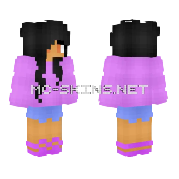 Female Casual Outfit Minecraft skin, front and back