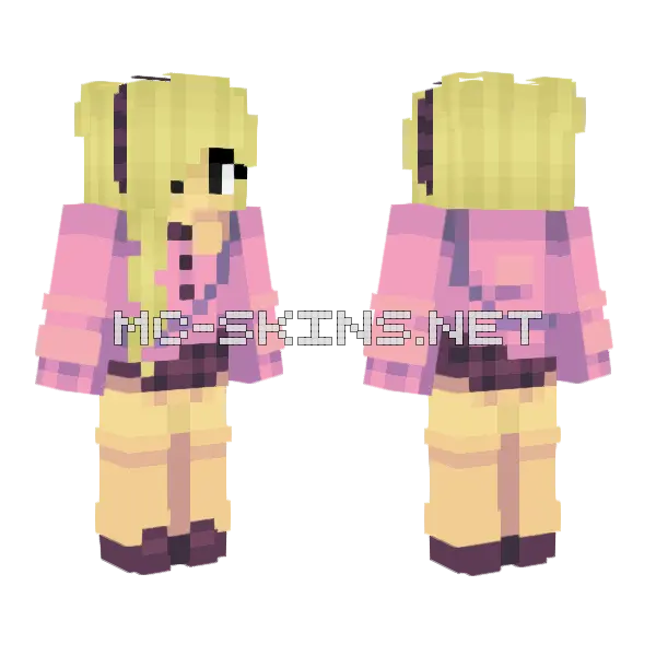 Female Casual Outfit Minecraft skin, front and back