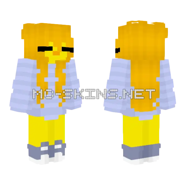 Female Chillcore Minecraft skin, front and back