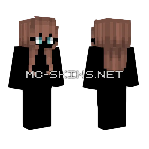 Female Chocolate Brunette Minecraft skin, front and back