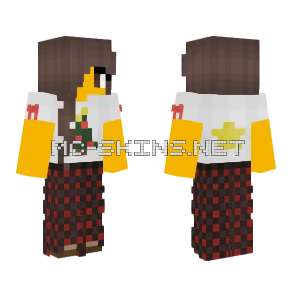Female Christmas Outfit Minecraft skin, front and back