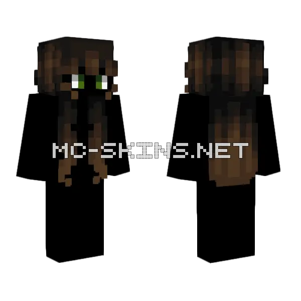 Female Dark Brown Ombre Minecraft skin, front and back
