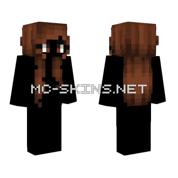 Female Dark Brunette Minecraft skin, front and back