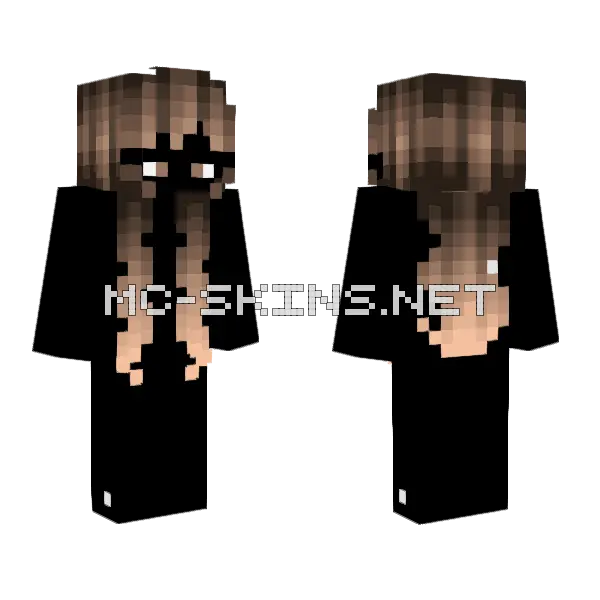 Female Dark Brunette Ombre Minecraft skin, front and back