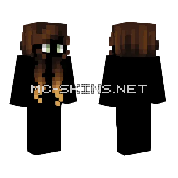 Female Dark Chocolate Ombre Minecraft skin, front and back
