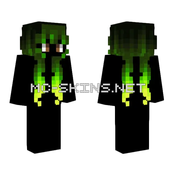 Female Dark Monster Energy Minecraft skin, front and back