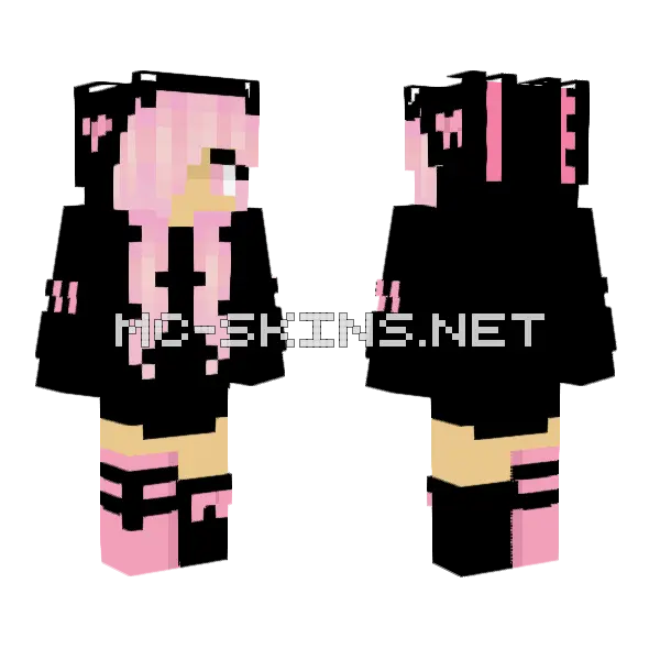 Female Dark Pink Minecraft skin, front and back