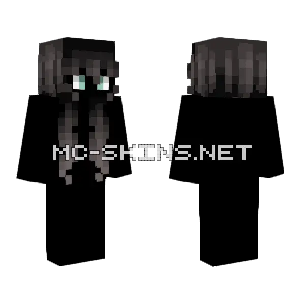 Female Dark Silt Fade Minecraft skin, front and back