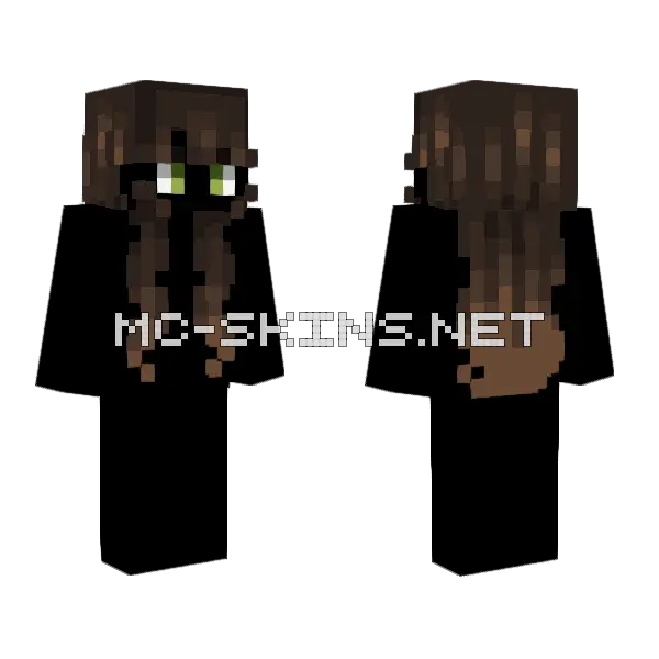 Female Dark Wooded Brown V2 Minecraft skin, front and back