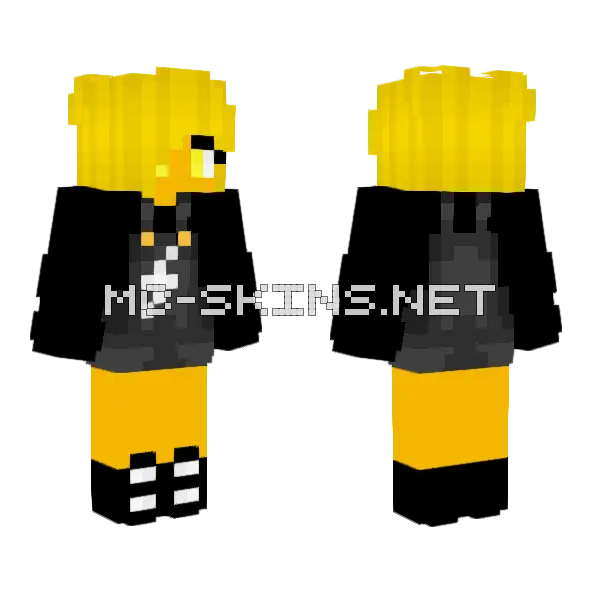 Female Deltacore Minecraft skin, front and back