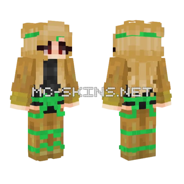 Female Dio Minecraft skin, front and back