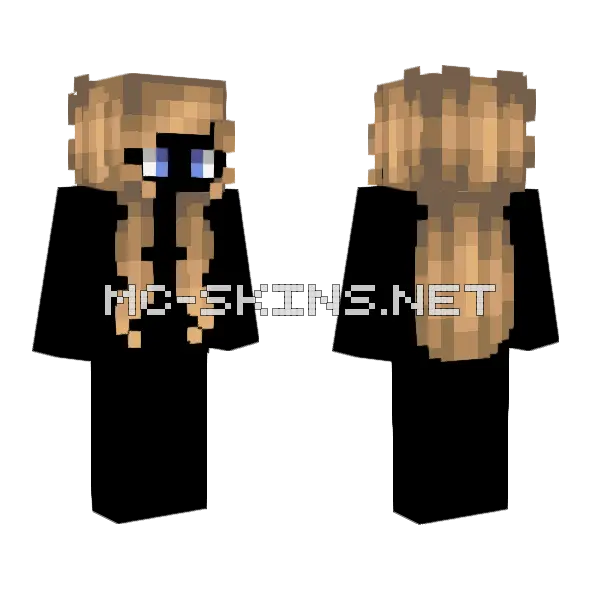 Female Dirty Blonde Ombre V2 Minecraft skin, front and back