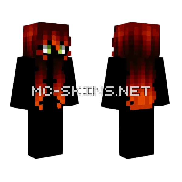 Female Dragon Scale Redhead Minecraft skin, front and back