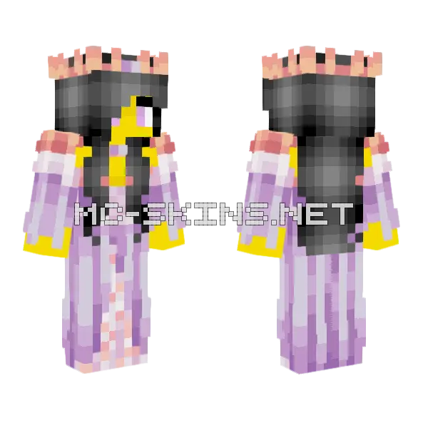 Female Dress Crown Minecraft skin, front and back