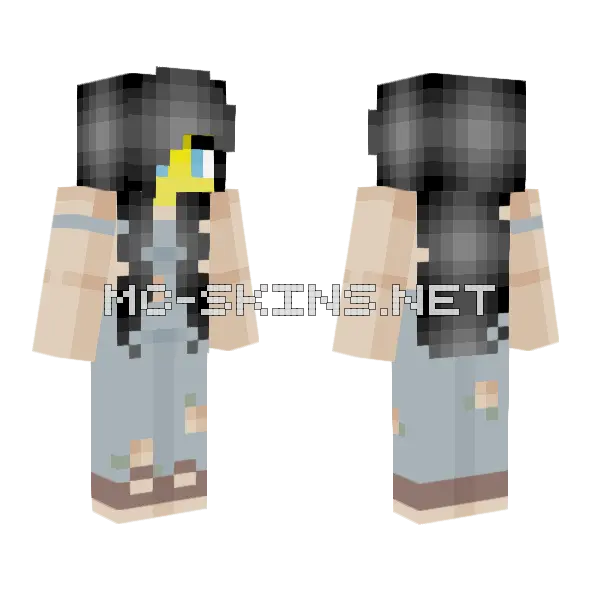 Female Flower Overalls Minecraft skin, front and back