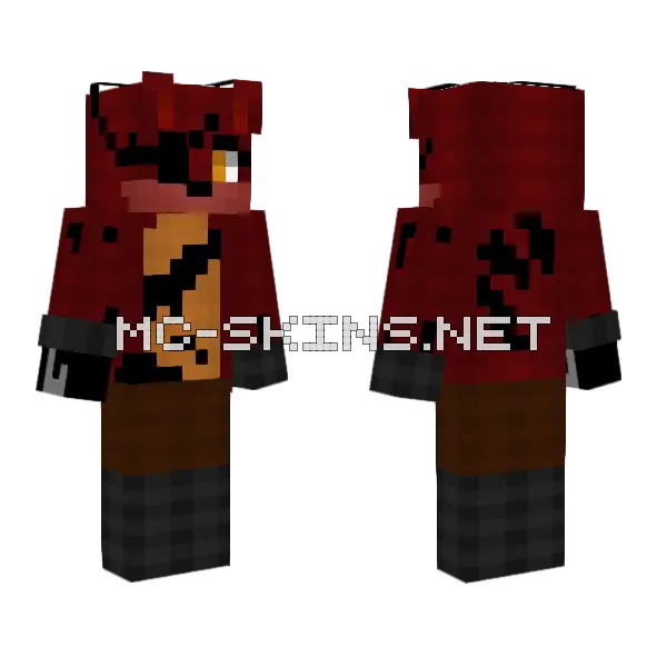 Female Foxy Minecraft skin, front and back